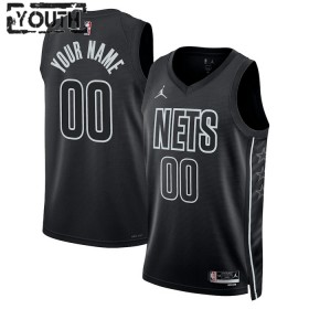 Canotte Bambino Brooklyn Nets Personalizzate Jordan 2022-23 Statement Edition Nero Swingman